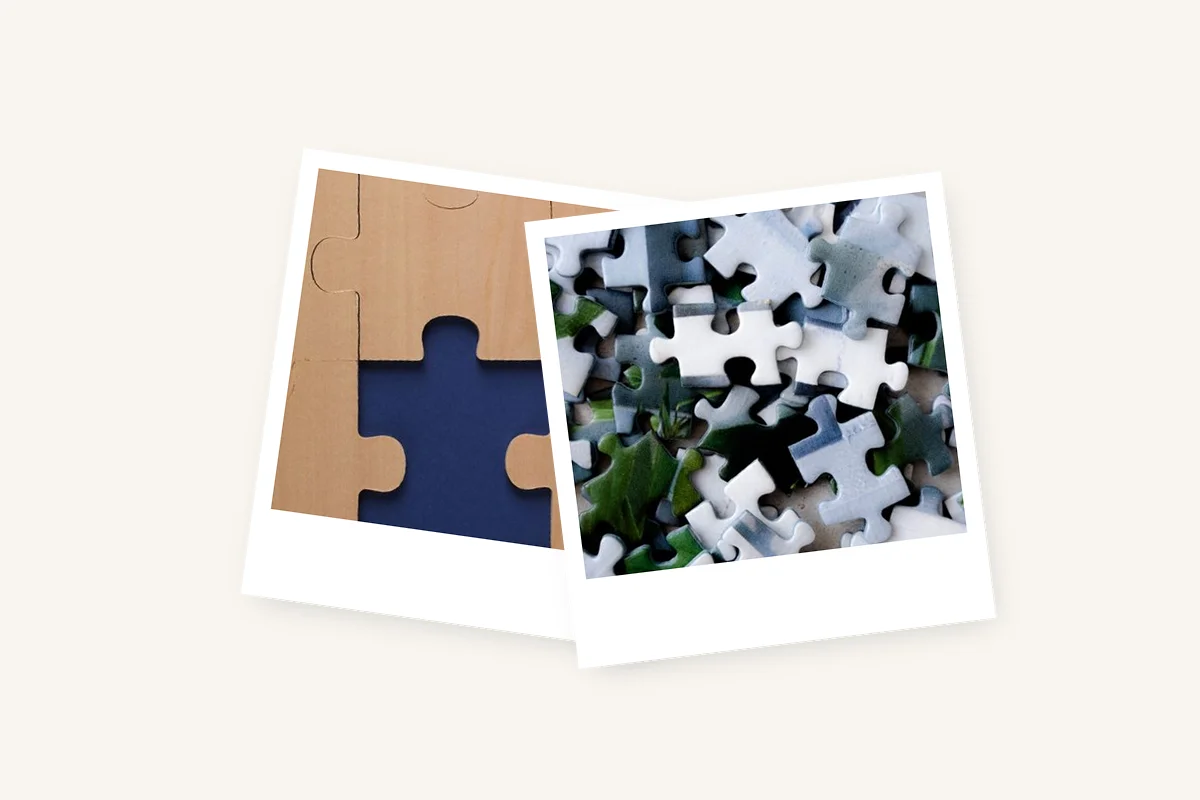 Pièces de puzzle évoquant l'escape game en réalité virtuelle Virtual Room à Nantes