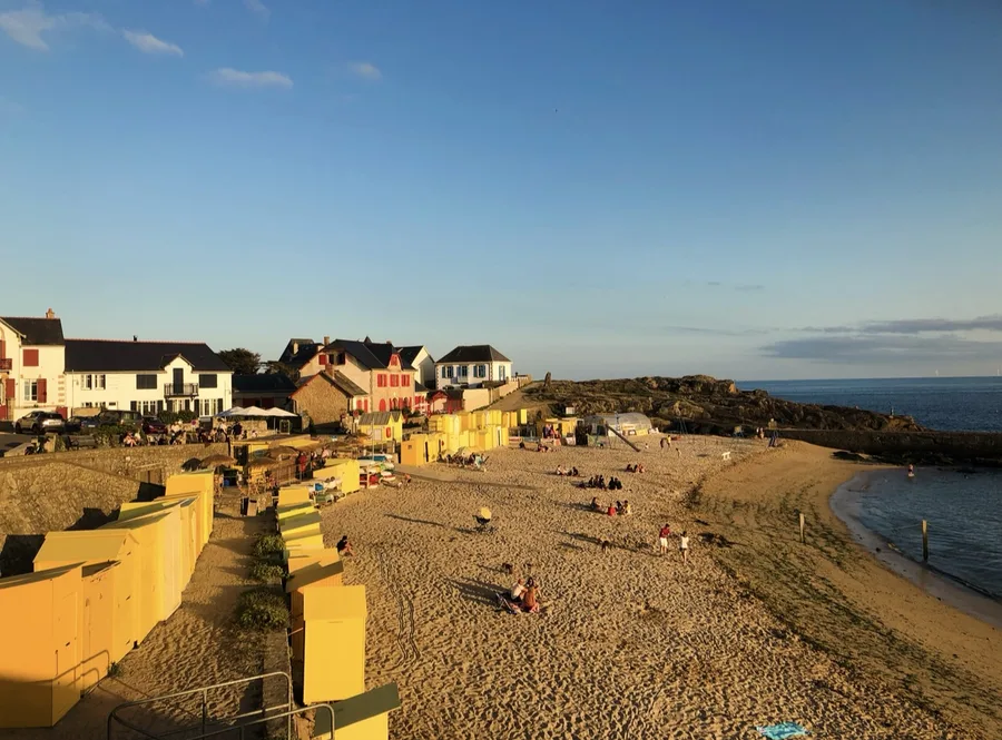 Port Saint-Michel, arrivée de la balade de La Baule à Batz-sur-Mer à vélo